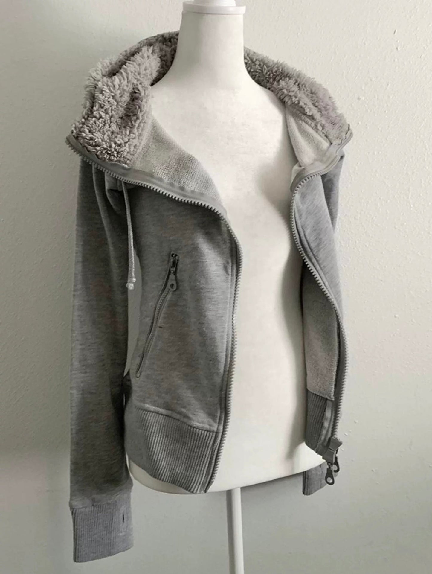 Silver Grey Fur Hoodie