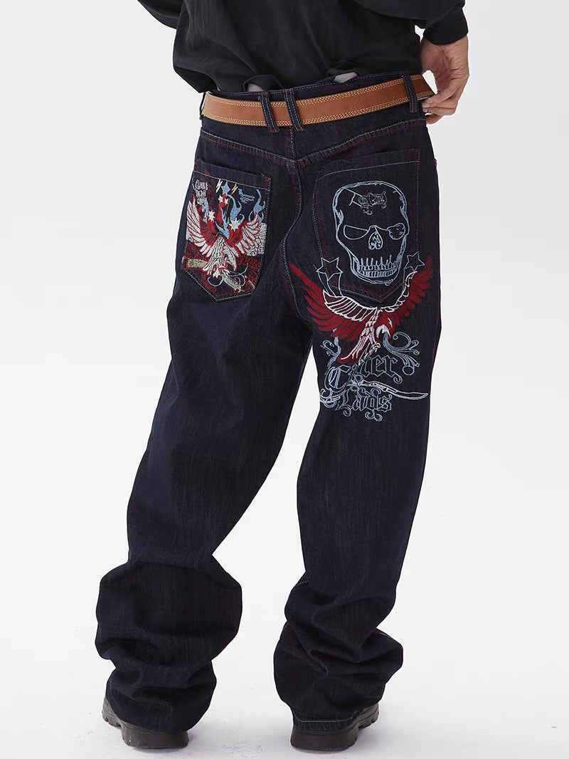 Skulloided Baggy Jeans