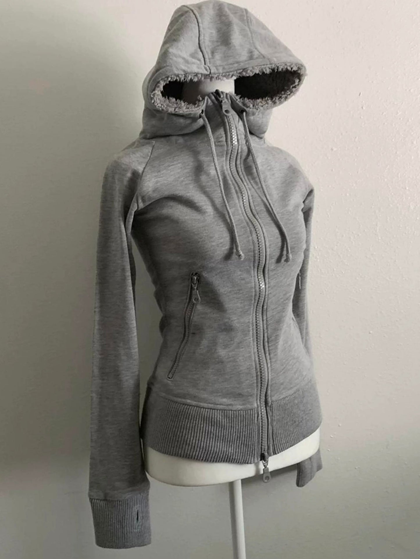 Silver Grey Fur Hoodie