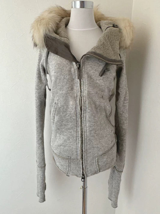 Cozy Chic Faux Fur-Lined Zip-Up Hoodie