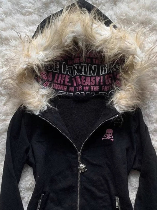 Skull fur Hoodie