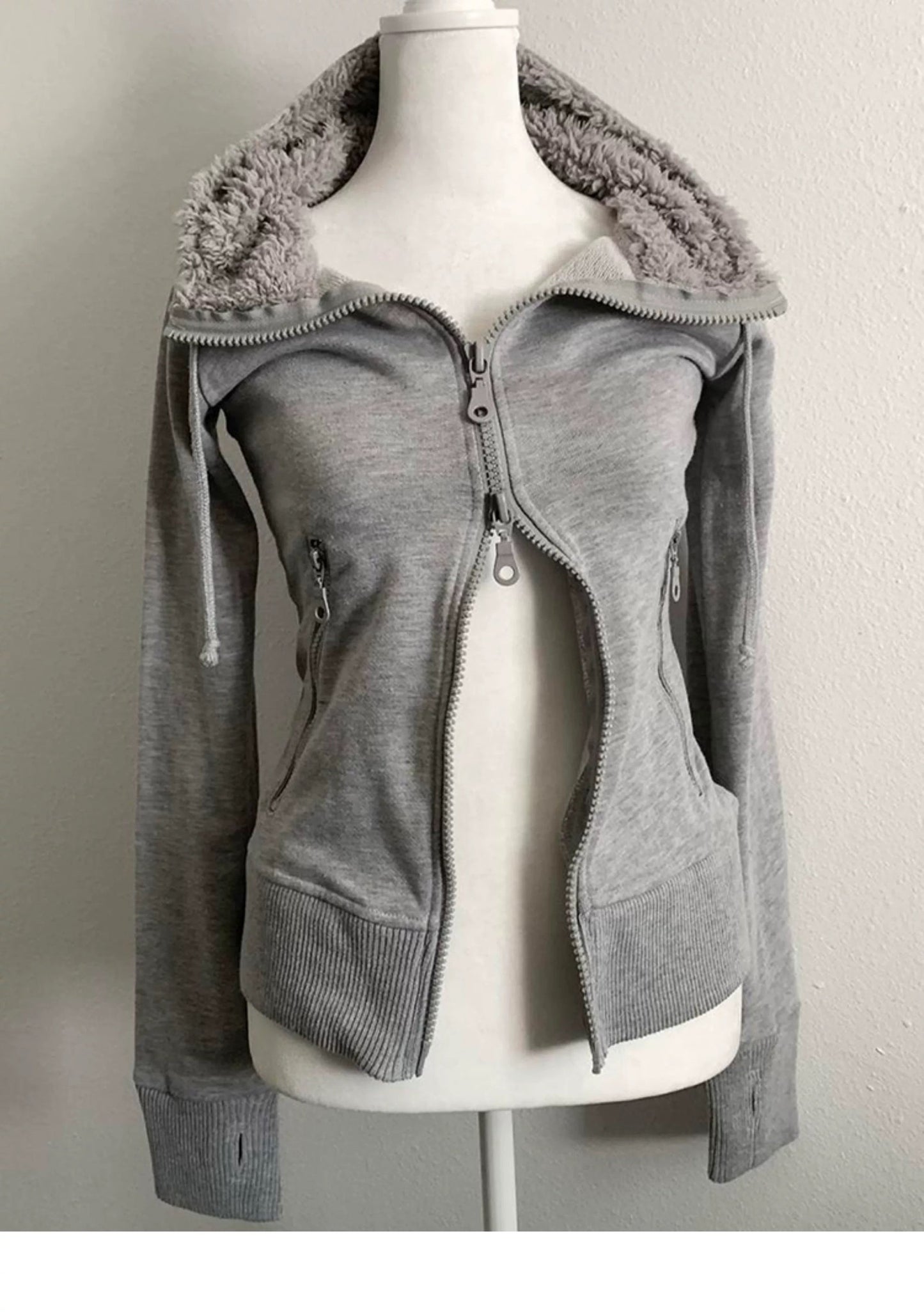 Silver Grey Fur Hoodie