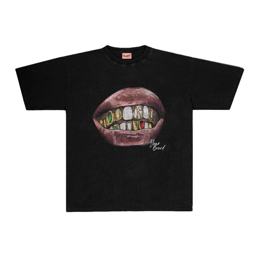 Cotton Round Neck Teeth shirt