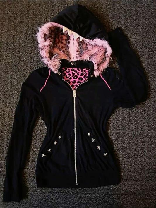 Reverse Leopard Hoodie