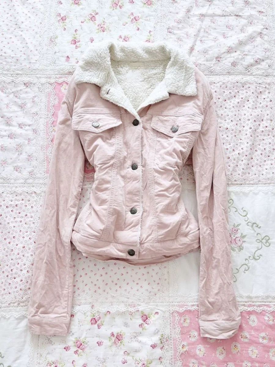 Cozy Sherpa-Lined Pink Jacket