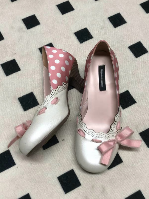 Sweet polka lace pumps