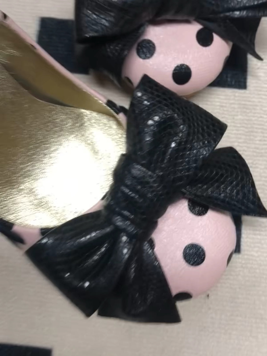 Midnight polka charm heels
